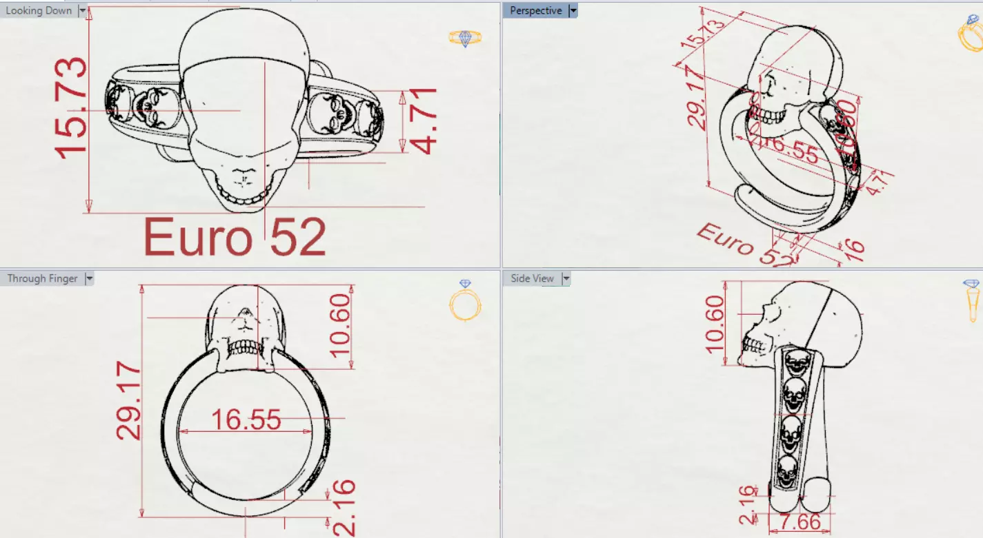 Skeleton Ring Model A Symbol of Boldness and Rock Style gr0151 3D print model_18