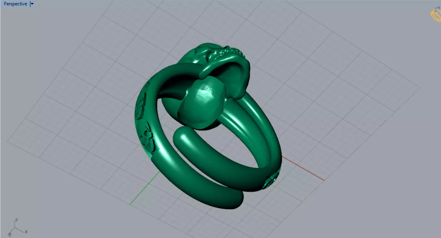 Skeleton Ring Model A Symbol of Boldness and Rock Style gr0151 3D print model_7