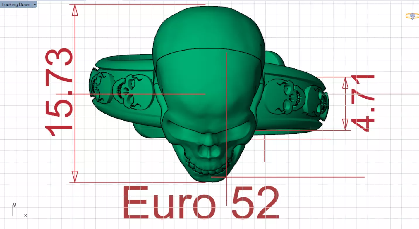 Skeleton Ring Model A Symbol of Boldness and Rock Style gr0151 3D print model_17