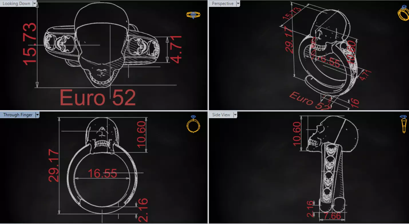 Skeleton Ring Model A Symbol of Boldness and Rock Style gr0151 3D print model_19
