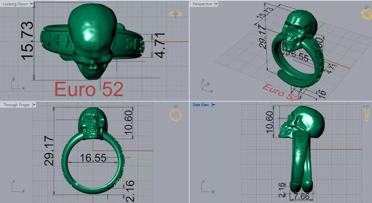 Skeleton Ring Model A Symbol of Boldness and Rock Style gr0151 3D print model_8