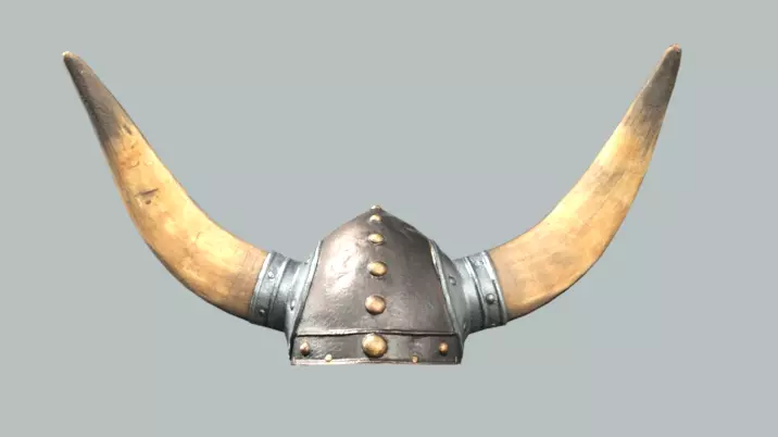 Medieval Viking Horn Helmet Low Poly 3D Model Low-poly 3D model_1