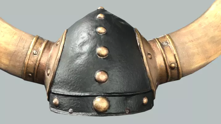 Medieval Viking Horn Helmet Low Poly 3D Model Low-poly 3D model_3