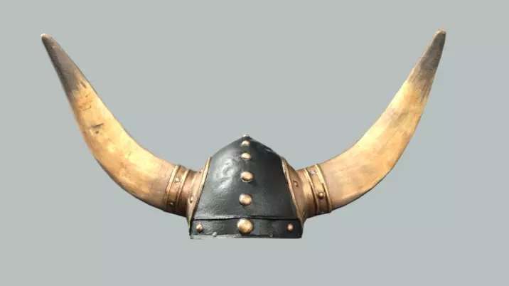 Medieval Viking Horn Helmet Low Poly 3D Model Low-poly 3D model_0