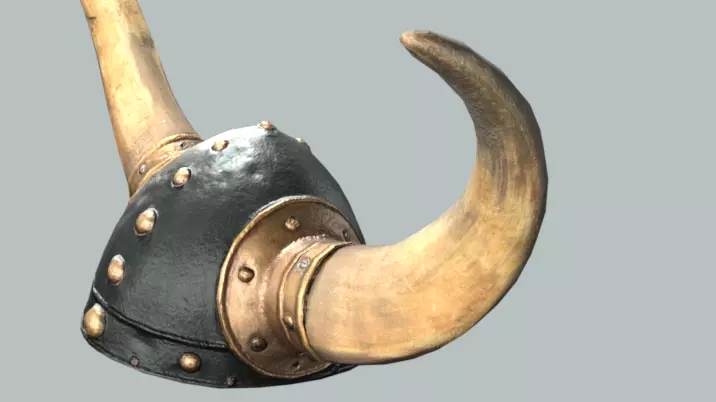 Medieval Viking Horn Helmet Low Poly 3D Model Low-poly 3D model_6