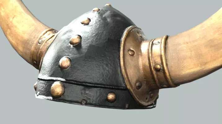 Medieval Viking Horn Helmet Low Poly 3D Model Low-poly 3D model_4