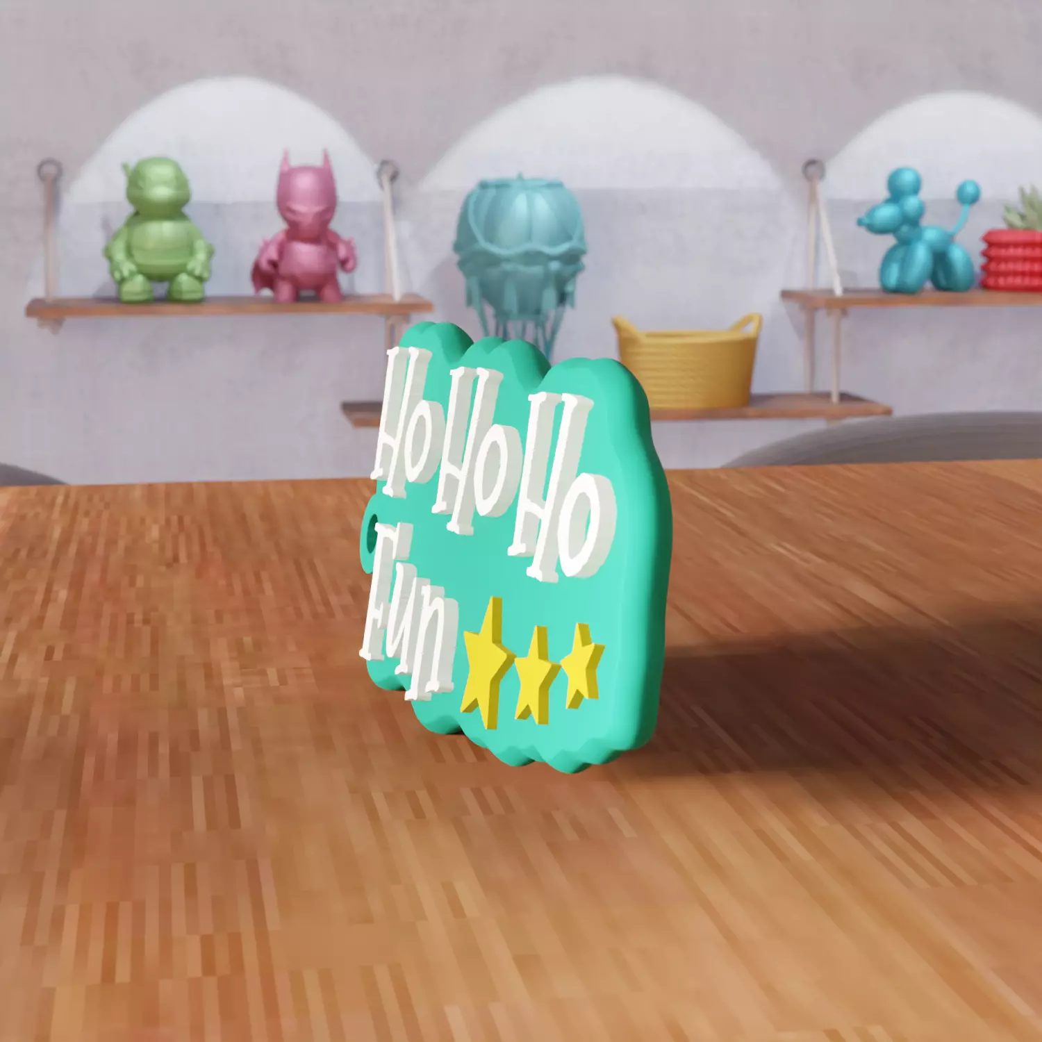 Ho Ho Ho Fun Keychain - 464 3D print model_4