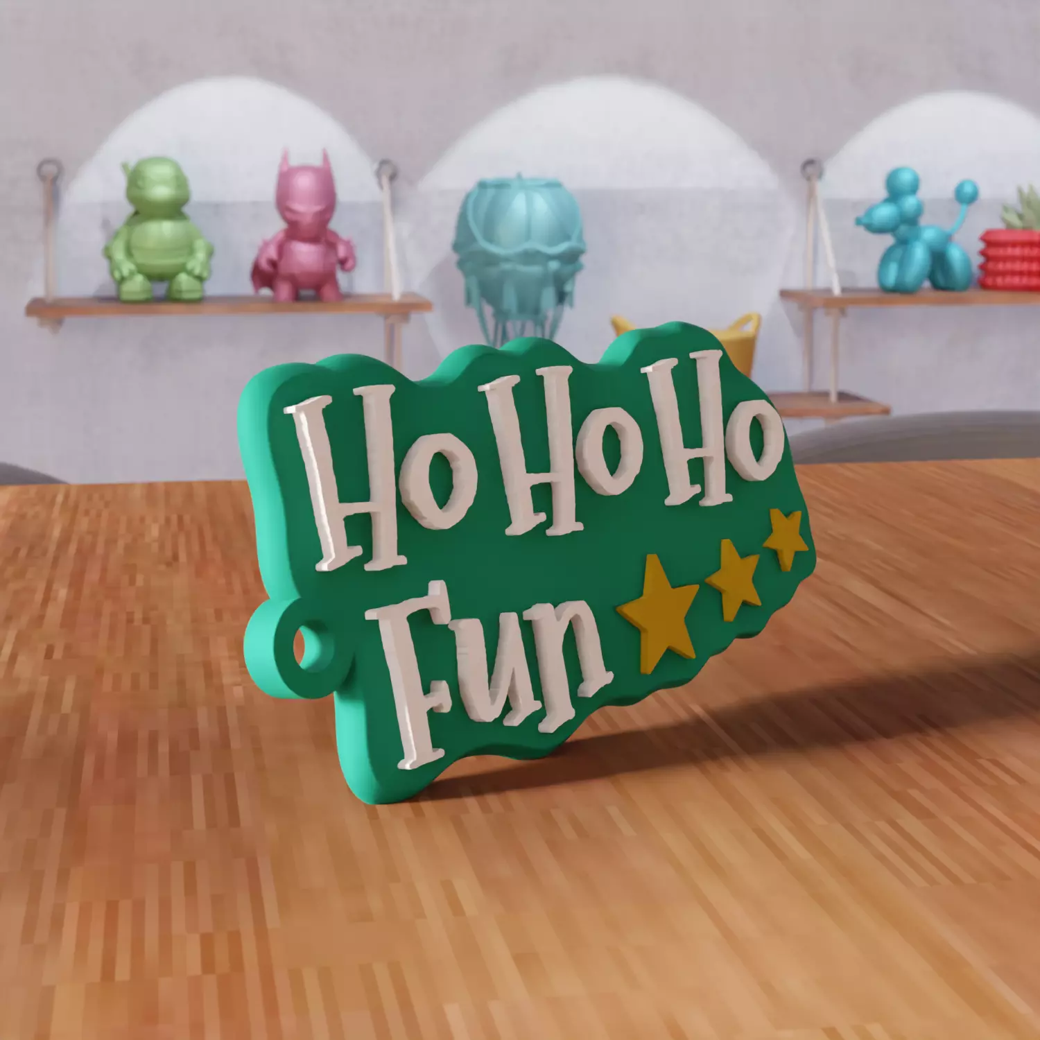 Ho Ho Ho Fun Keychain - 464 3D print model_5