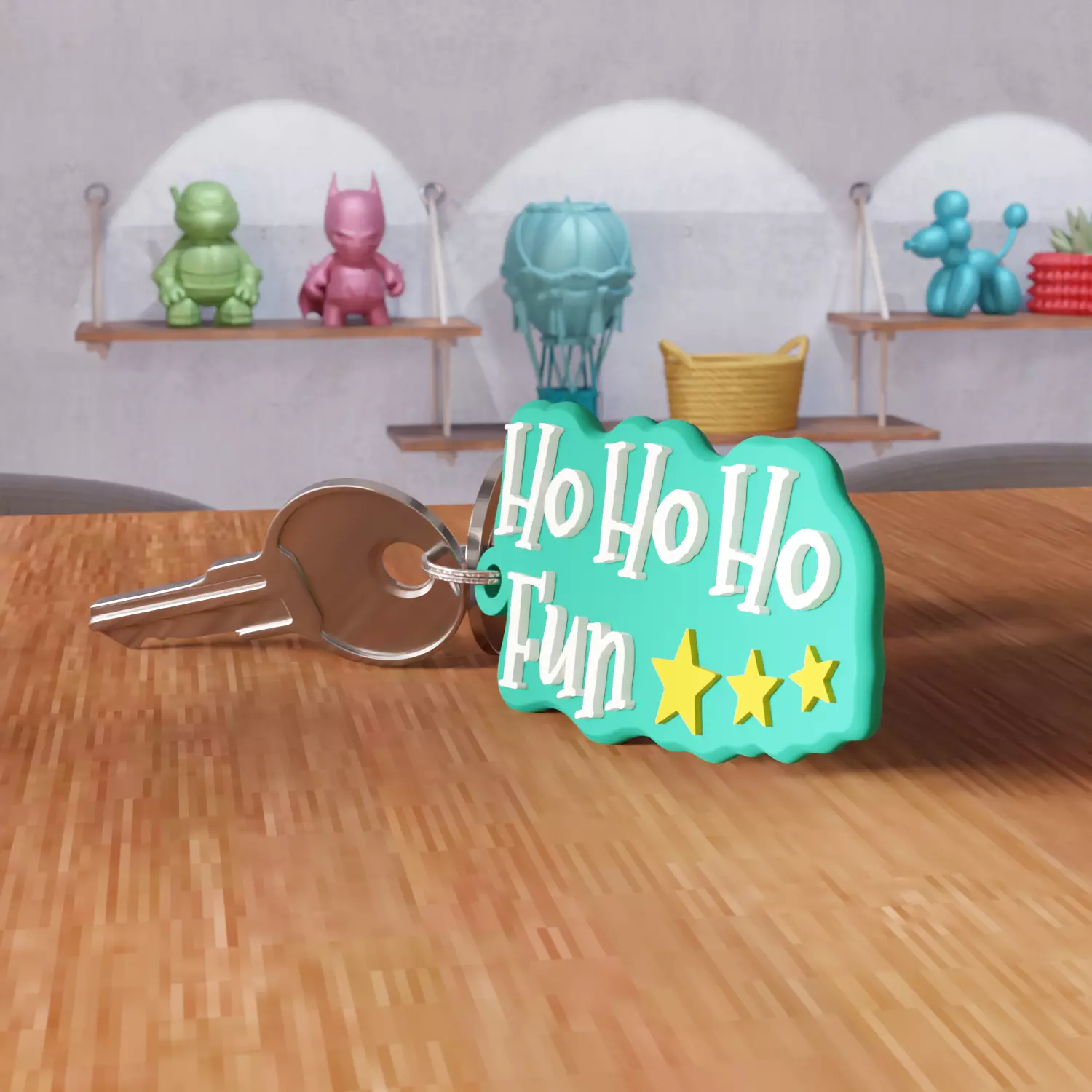 Ho Ho Ho Fun Keychain - 464 3D print model_2