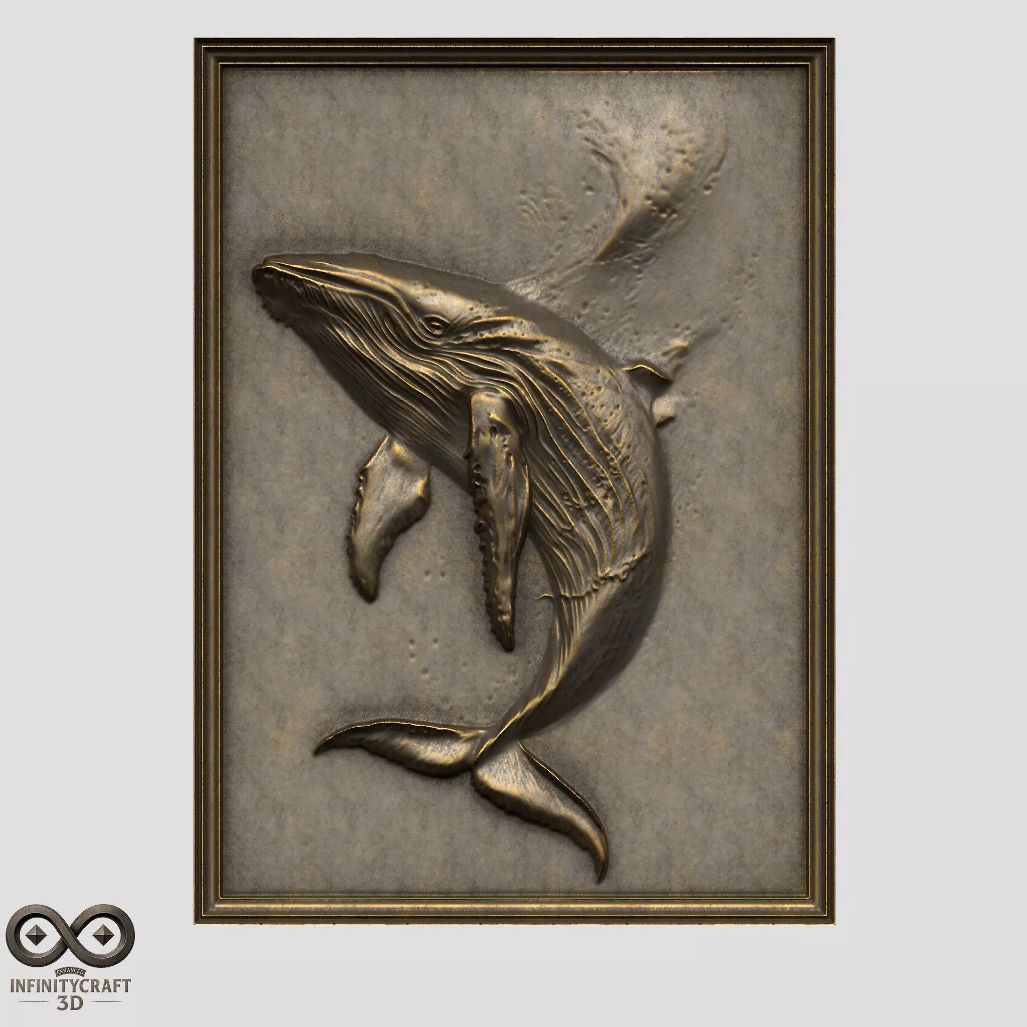 Majestic Whale Relief  Ocean Wall Art for CNC or 3D Print Free 3D print model_0