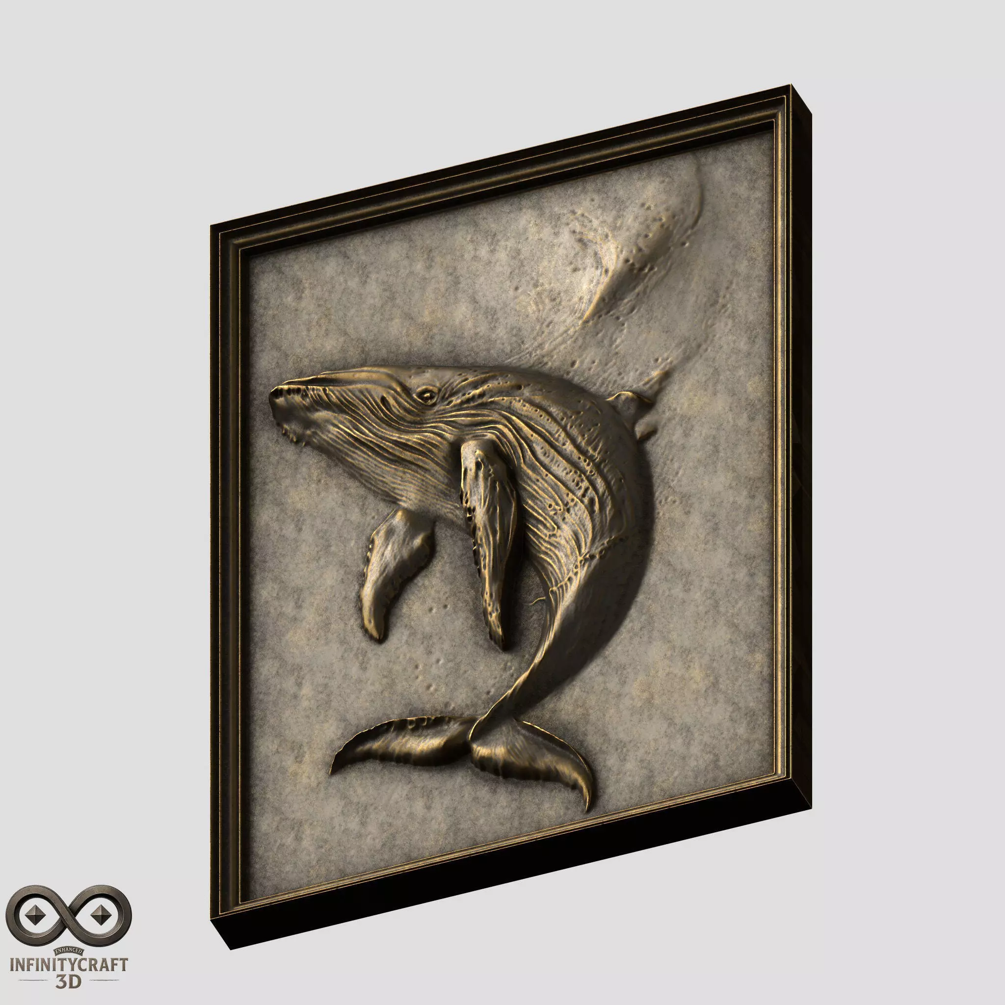 Majestic Whale Relief  Ocean Wall Art for CNC or 3D Print Free 3D print model_4