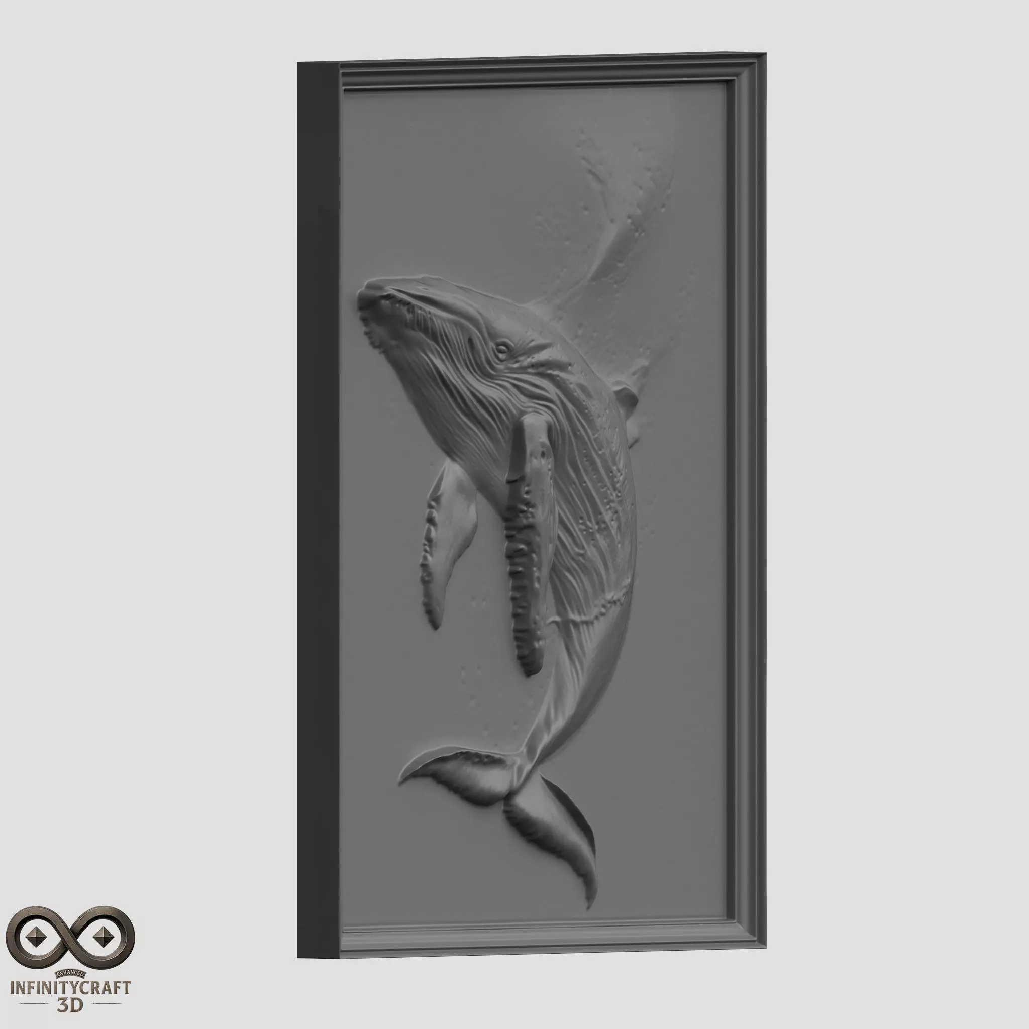 Majestic Whale Relief  Ocean Wall Art for CNC or 3D Print Free 3D print model_5