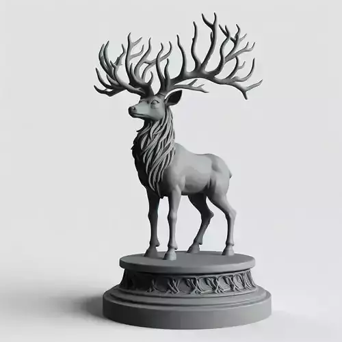 Majestic Stag with Tree Antlers