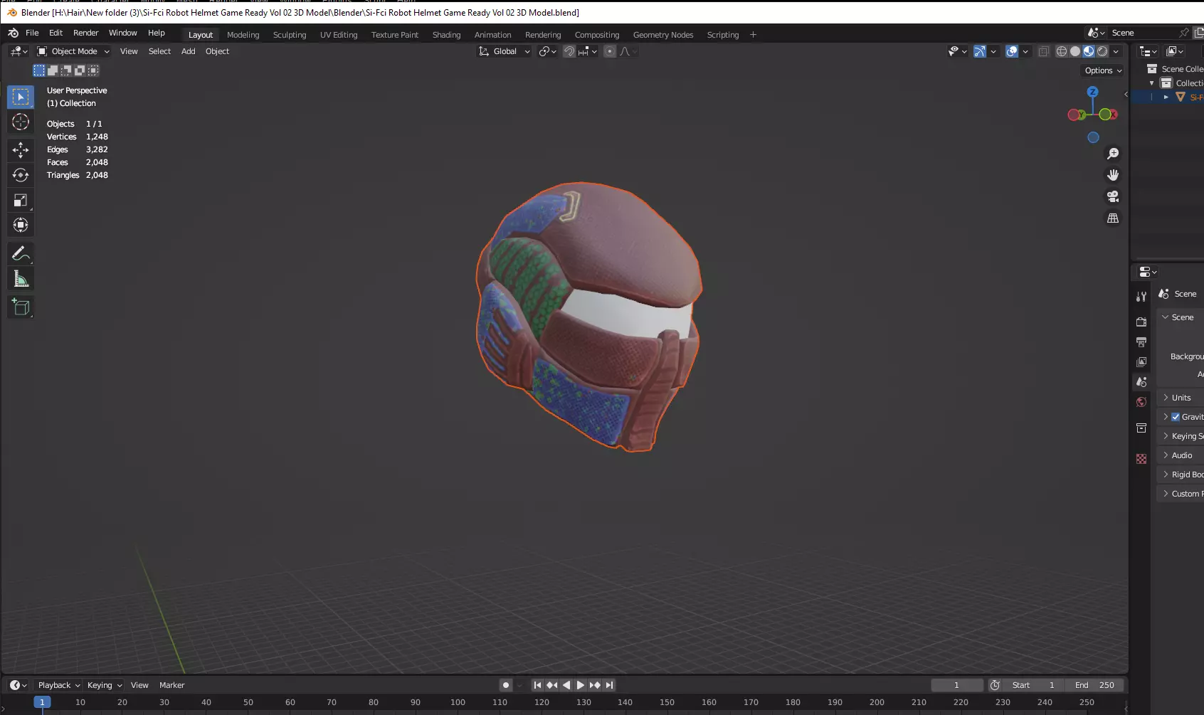 Medieval Helmet Game Ready Vol 02 Low Poly 3D Model Low-poly 3D model_9