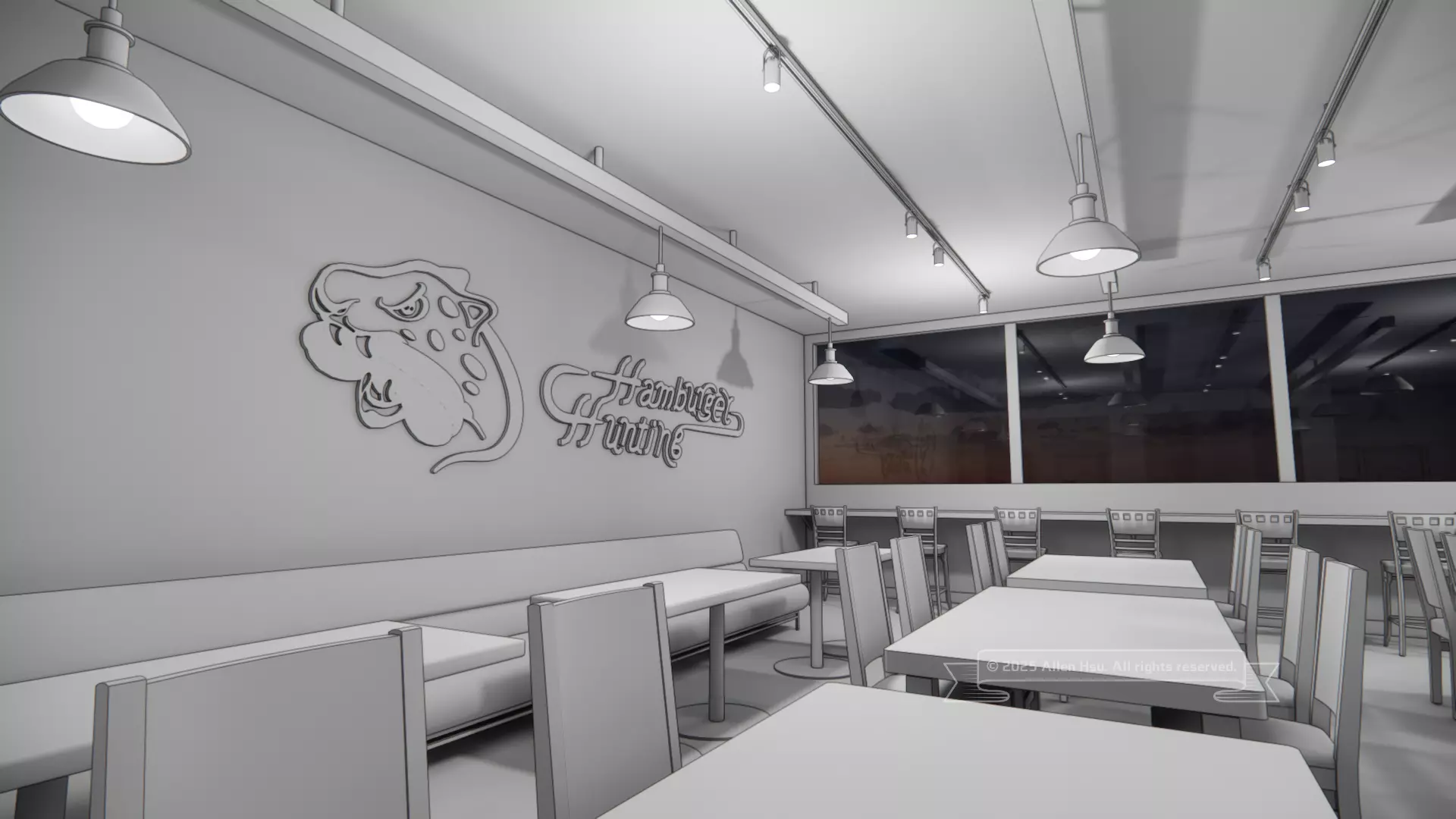 Fast Food Restaurant Space Model 3D model_55