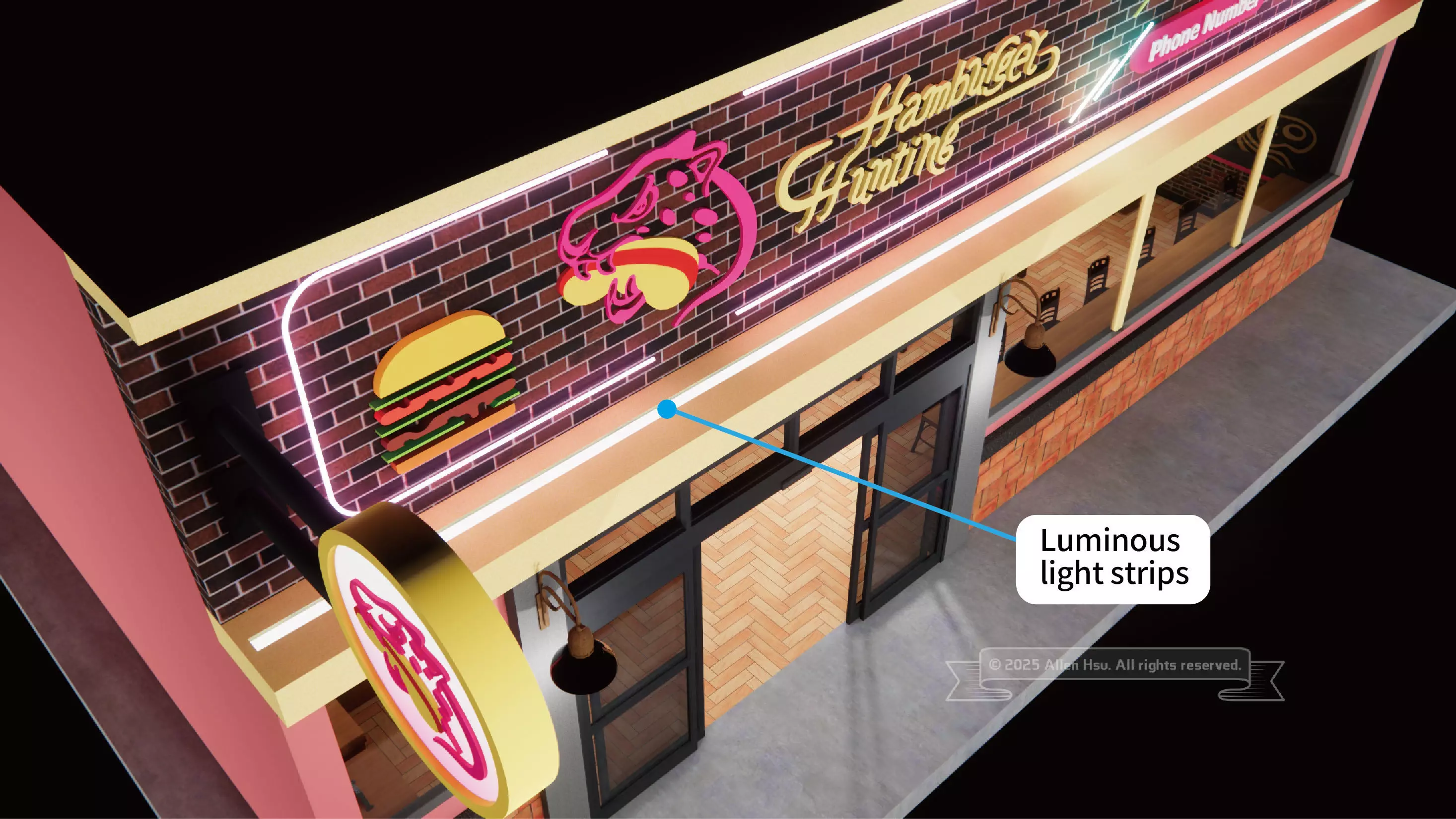 Fast Food Restaurant Space Model 3D model_57