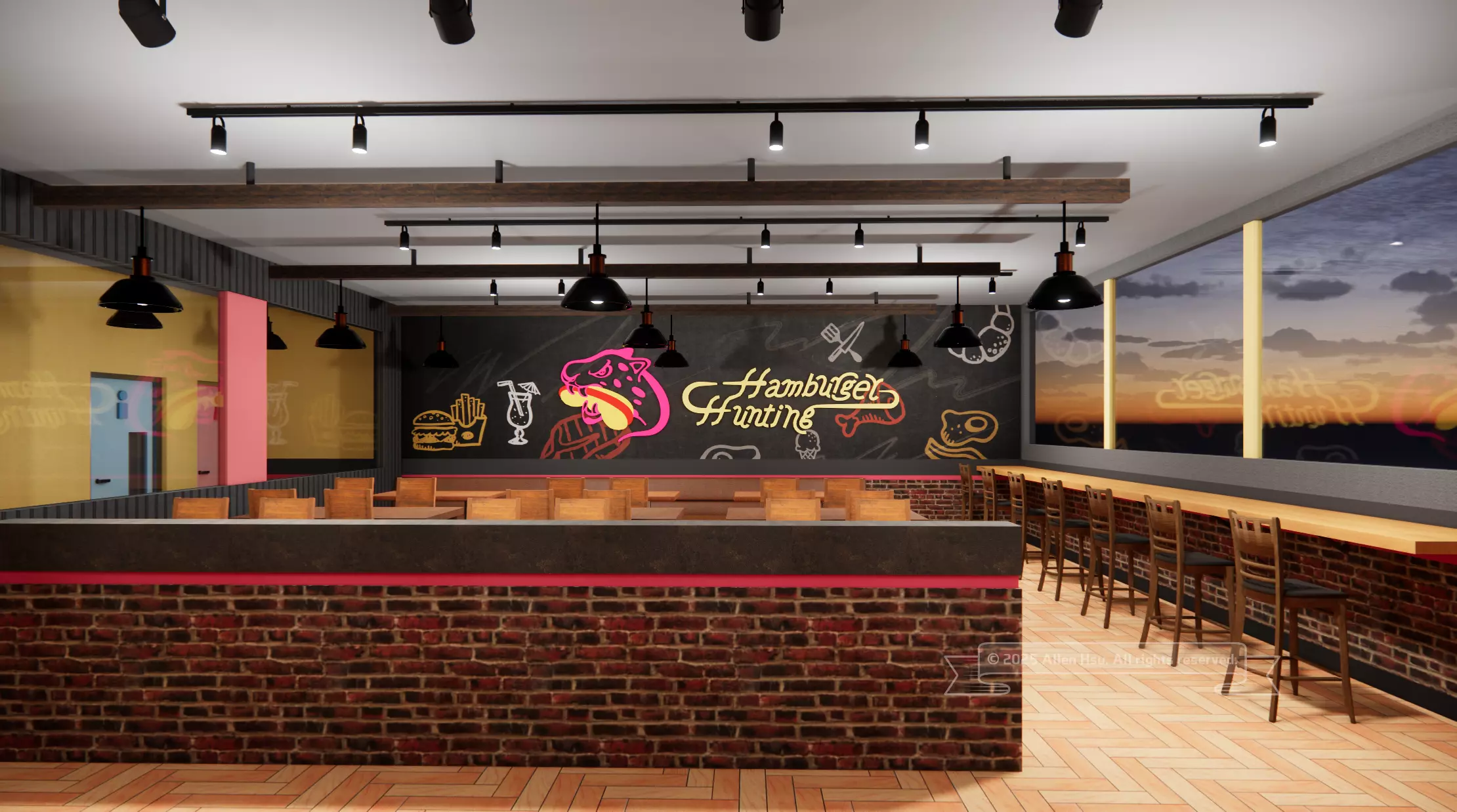 Fast Food Restaurant Space Model 3D model_18