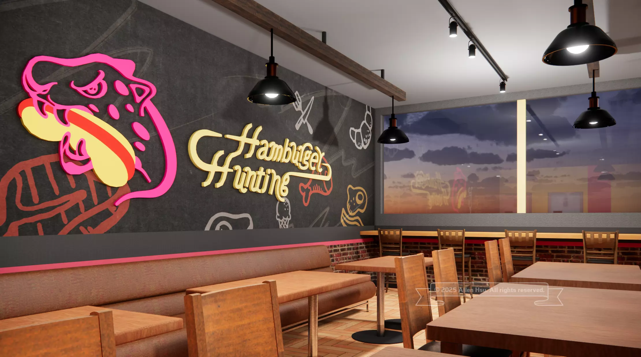 Fast Food Restaurant Space Model 3D model_16