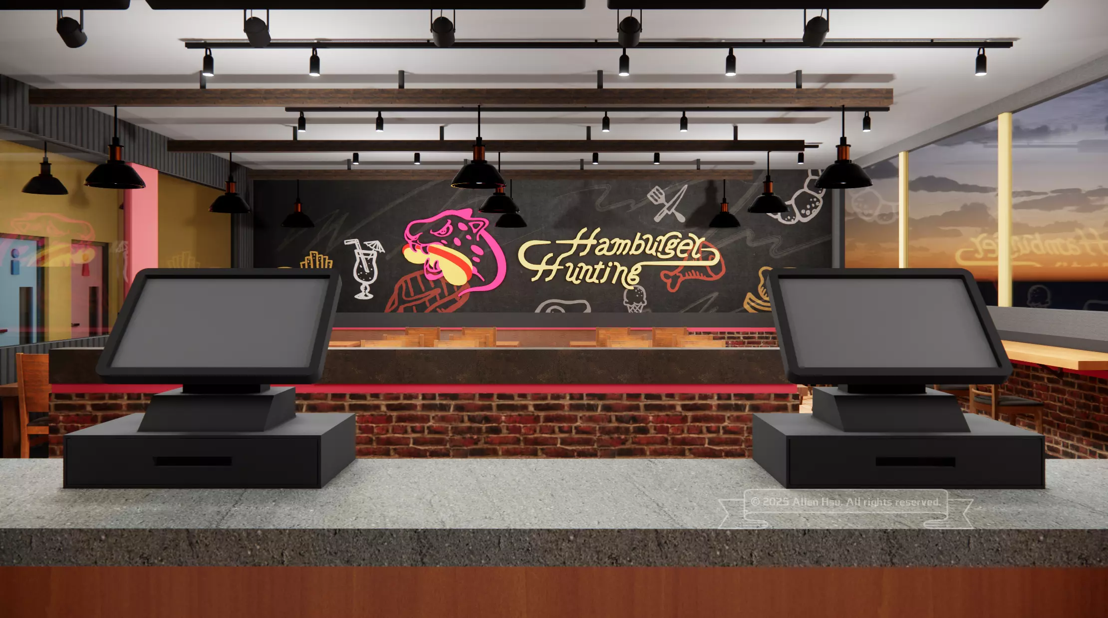 Fast Food Restaurant Space Model 3D model_6