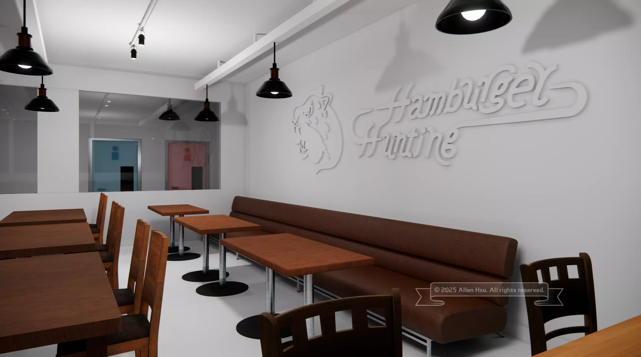 Fast Food Restaurant Space Model 3D model_45