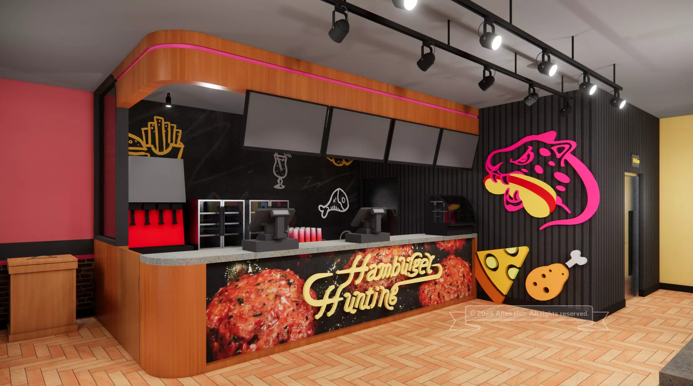 Fast Food Restaurant Space Model 3D model_13