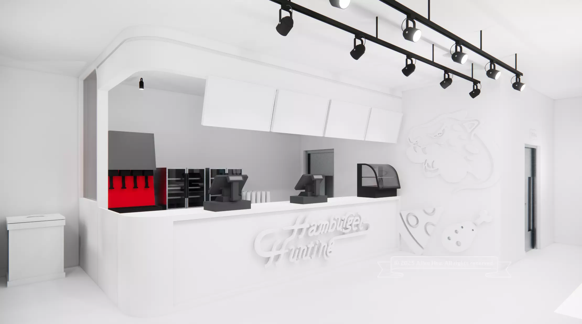 Fast Food Restaurant Space Model 3D model_28