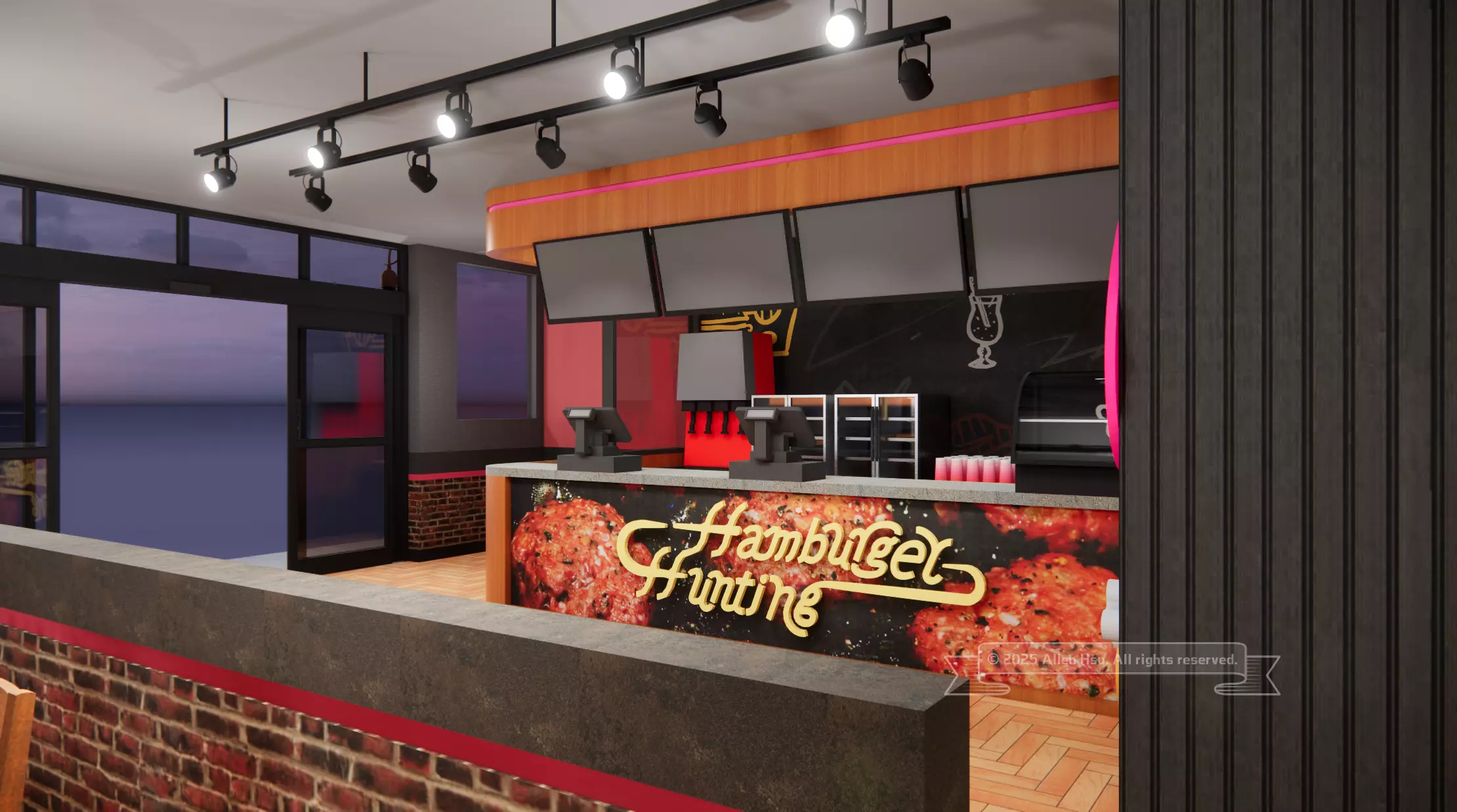 Fast Food Restaurant Space Model 3D model_9