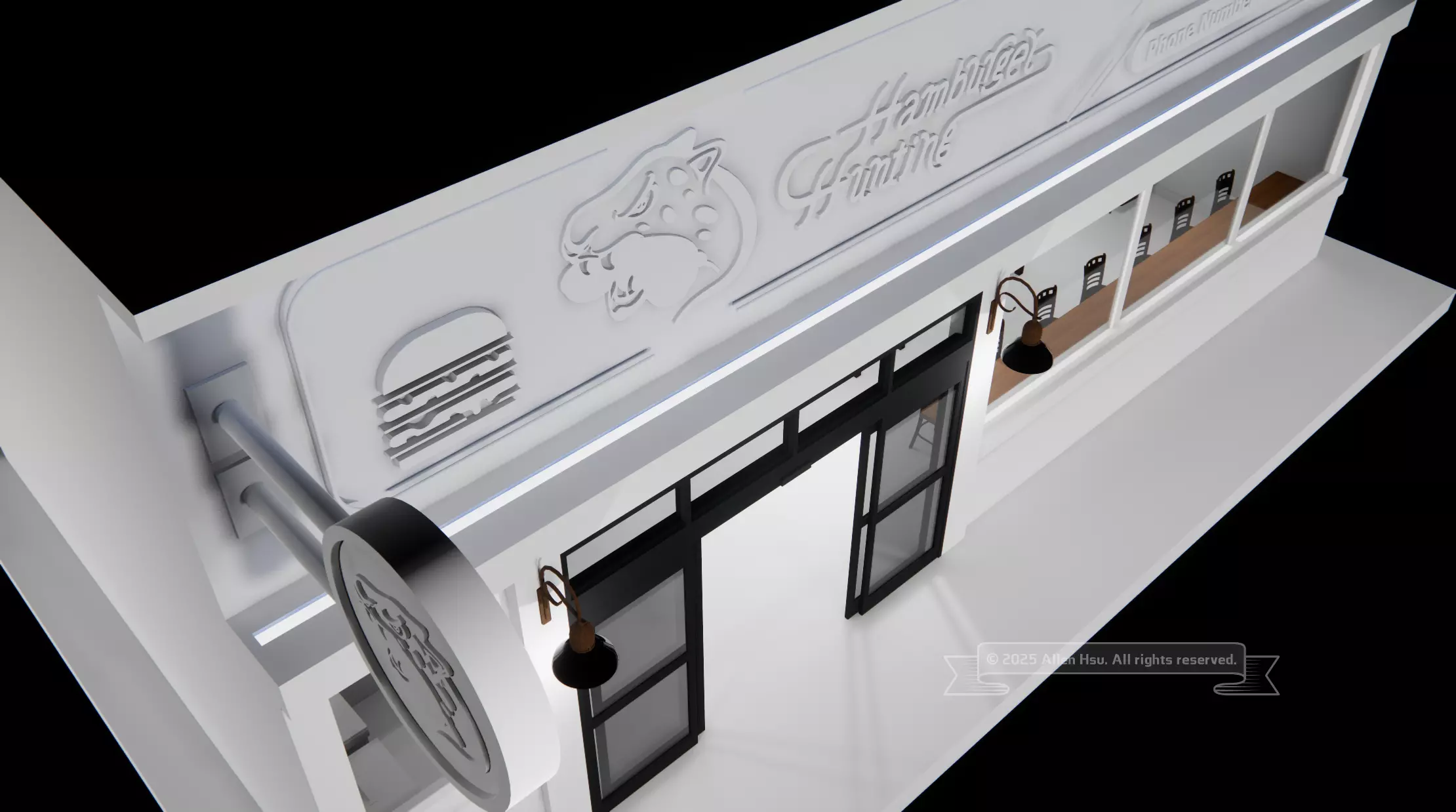 Fast Food Restaurant Space Model 3D model_33