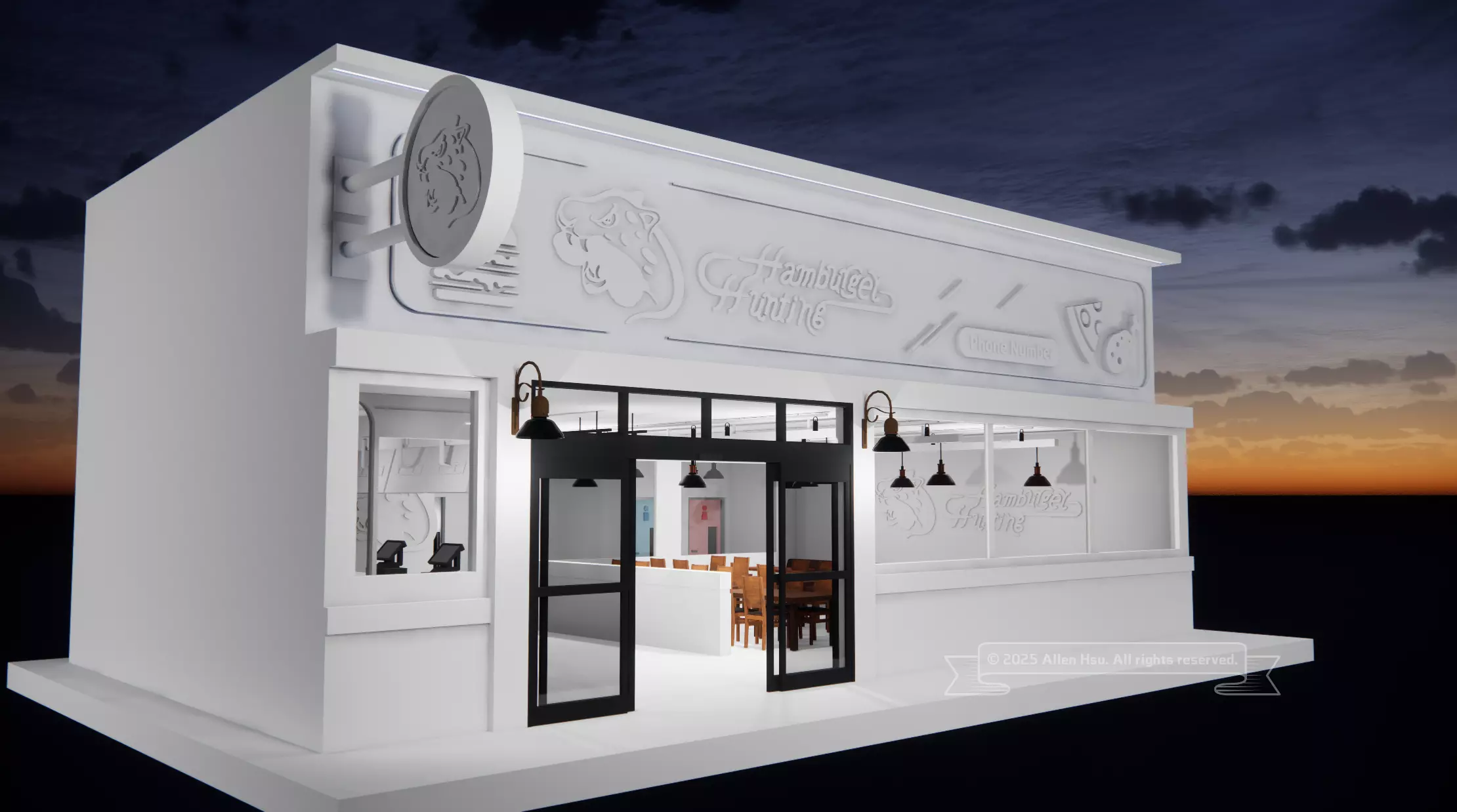 Fast Food Restaurant Space Model 3D model_31