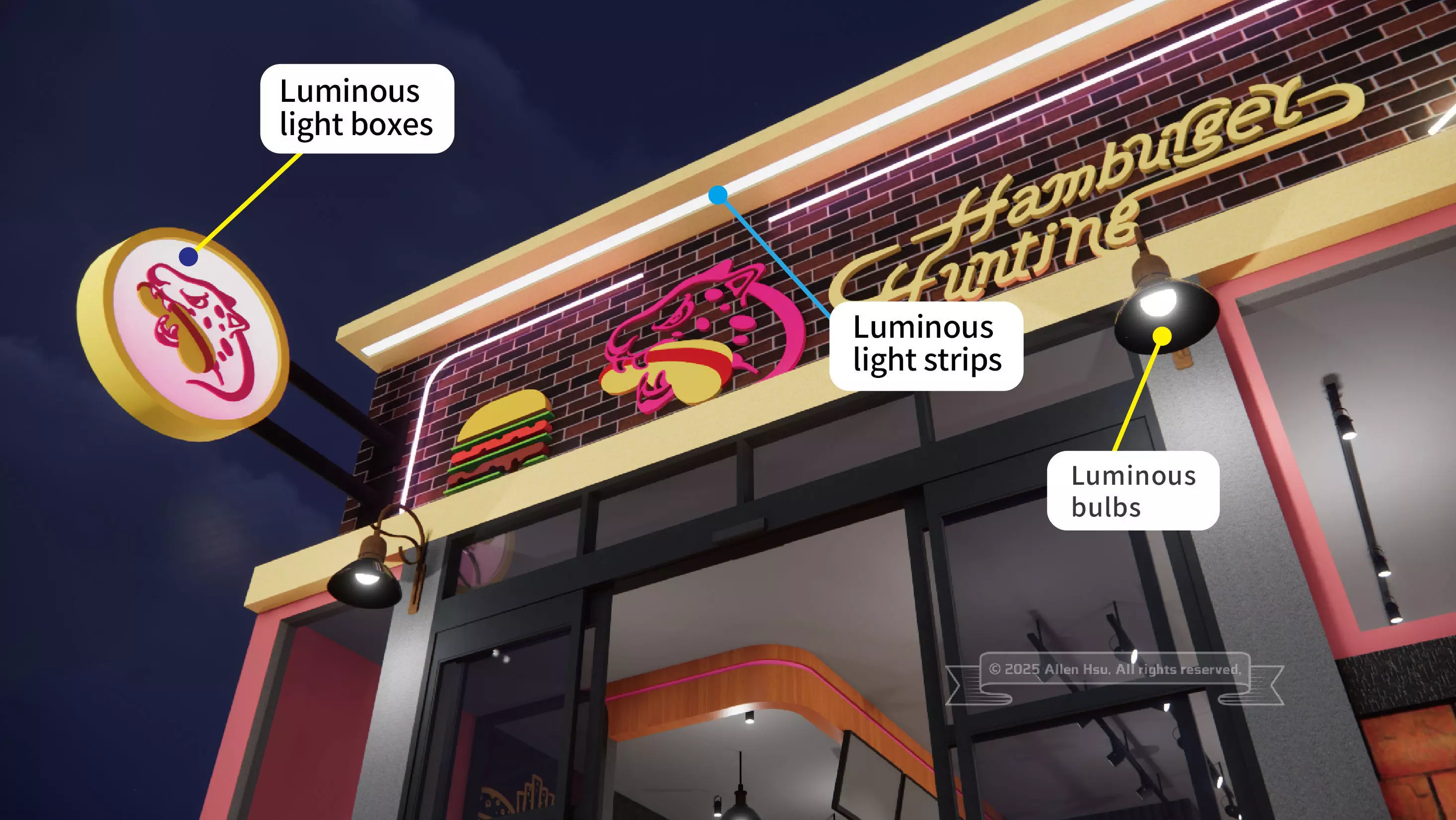 Fast Food Restaurant Space Model 3D model_61