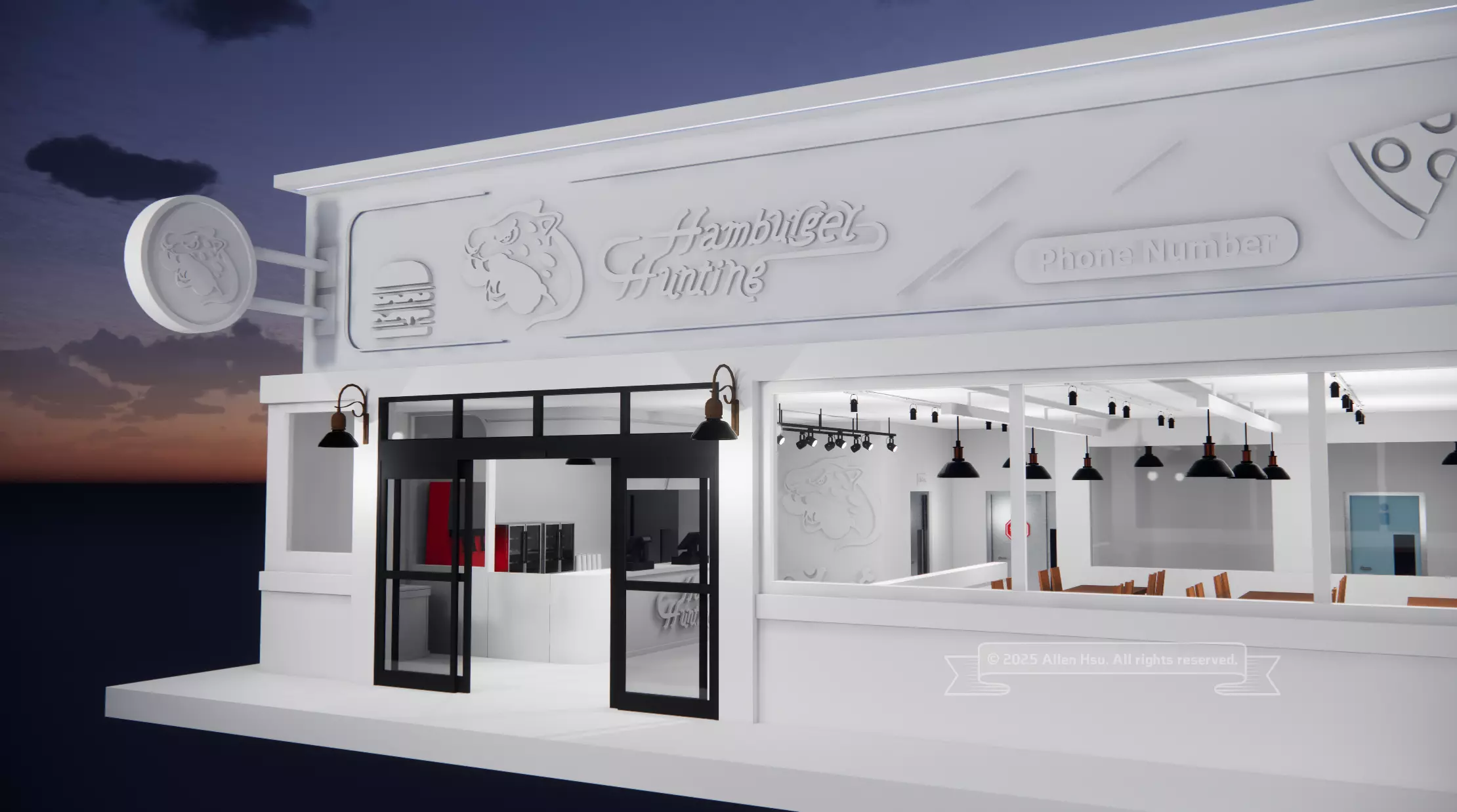 Fast Food Restaurant Space Model 3D model_30