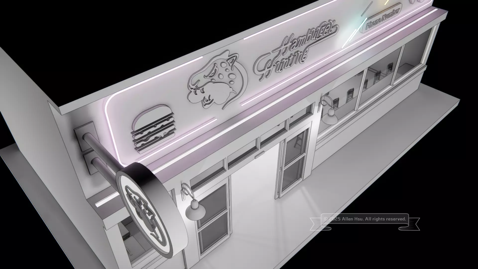 Fast Food Restaurant Space Model 3D model_48