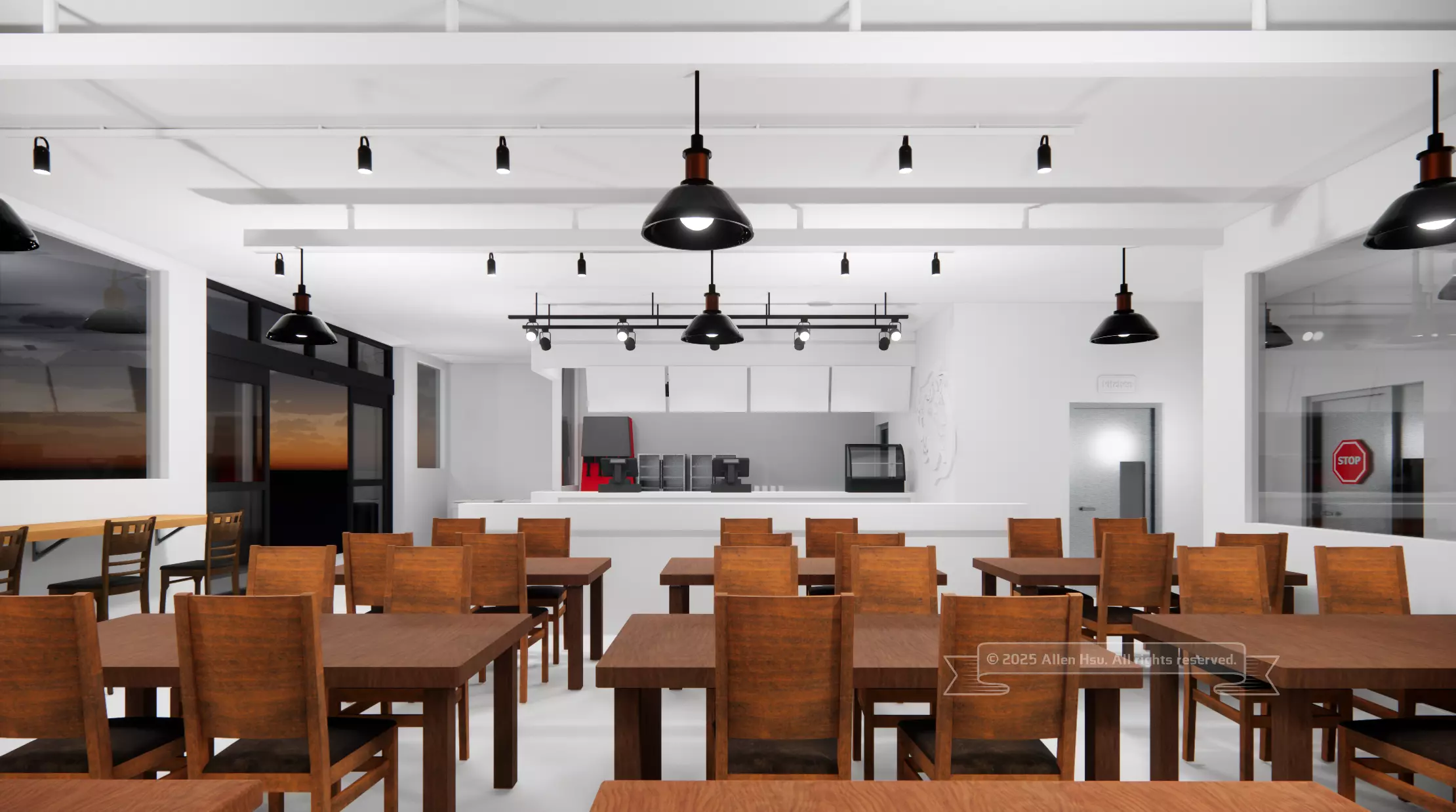 Fast Food Restaurant Space Model 3D model_44