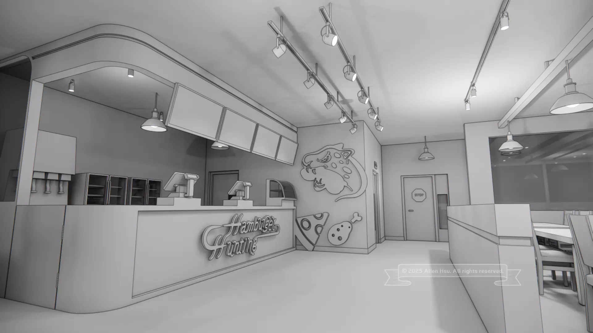 Fast Food Restaurant Space Model 3D model_51