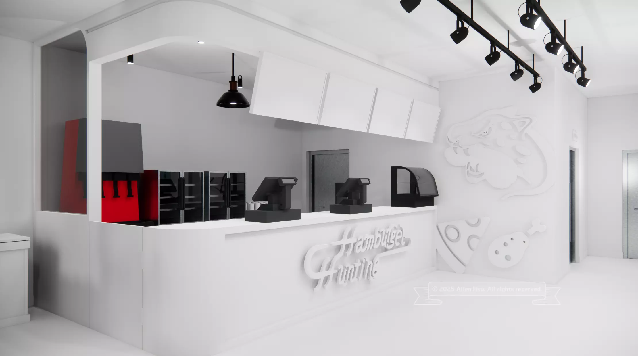 Fast Food Restaurant Space Model 3D model_27