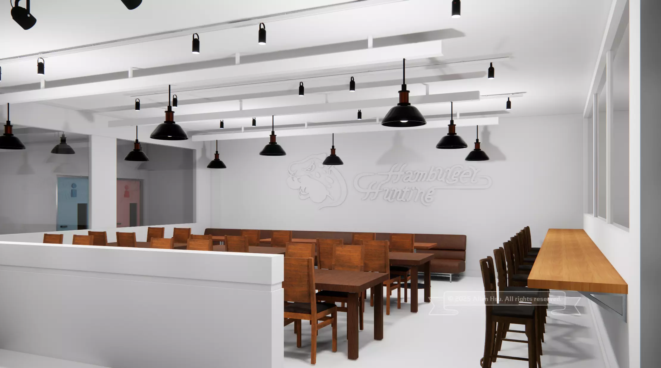 Fast Food Restaurant Space Model 3D model_36