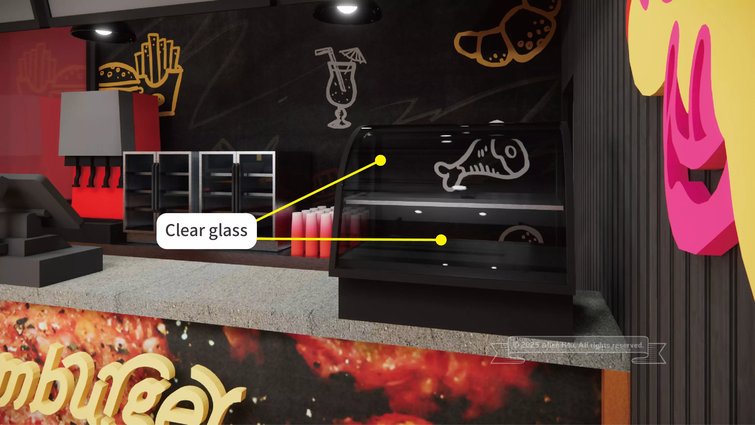 Fast Food Restaurant Space Model 3D model_62