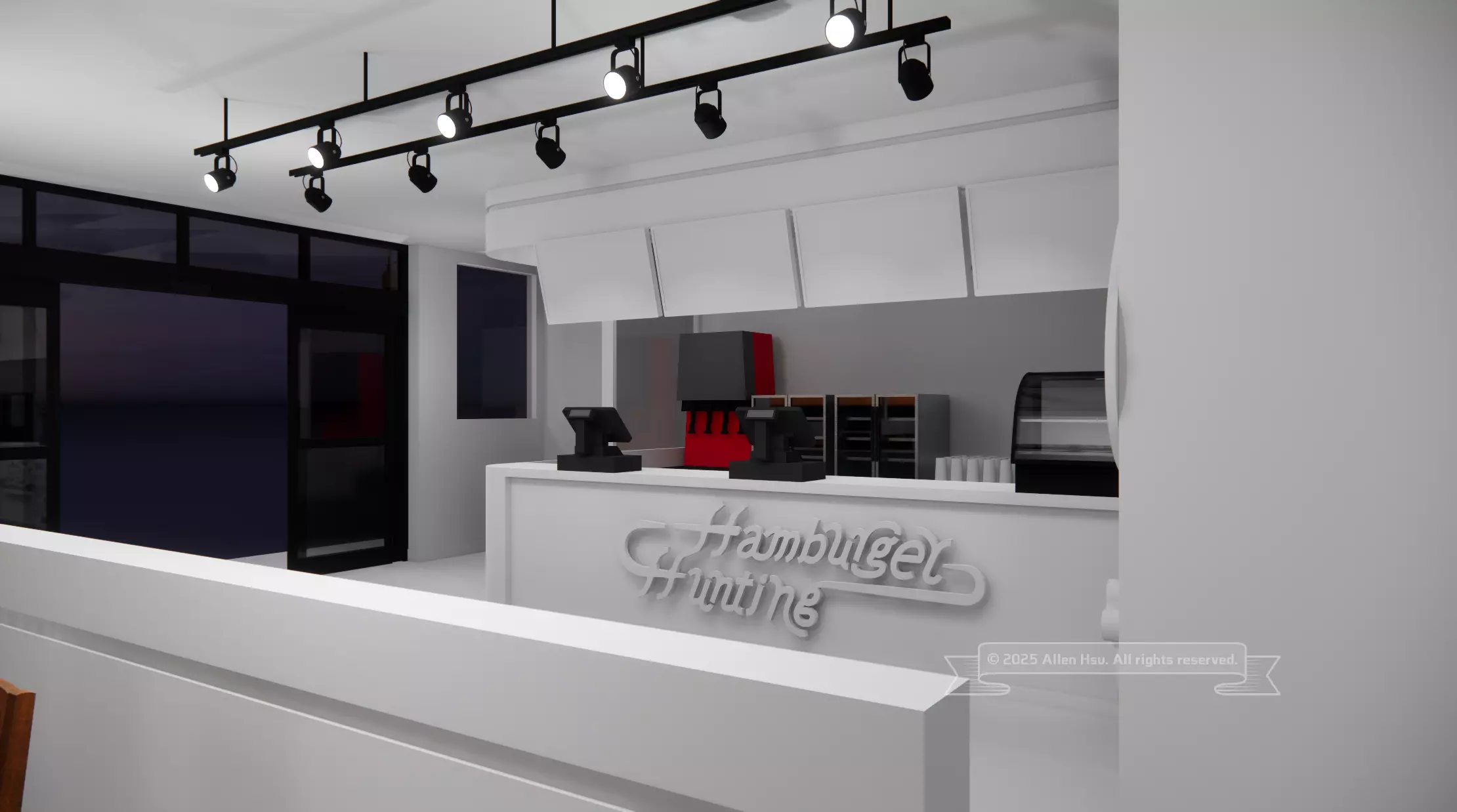 Fast Food Restaurant Space Model 3D model_23