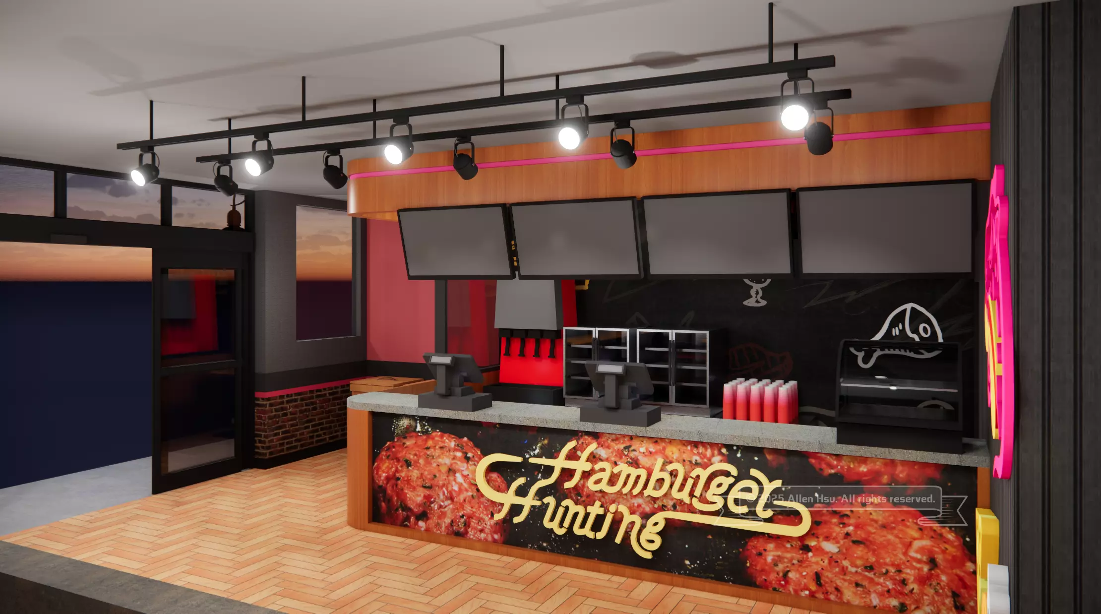 Fast Food Restaurant Space Model 3D model_12