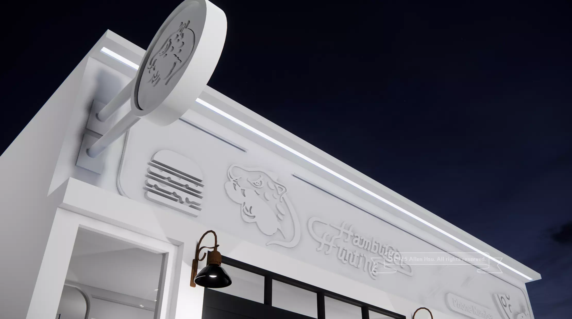 Fast Food Restaurant Space Model 3D model_32