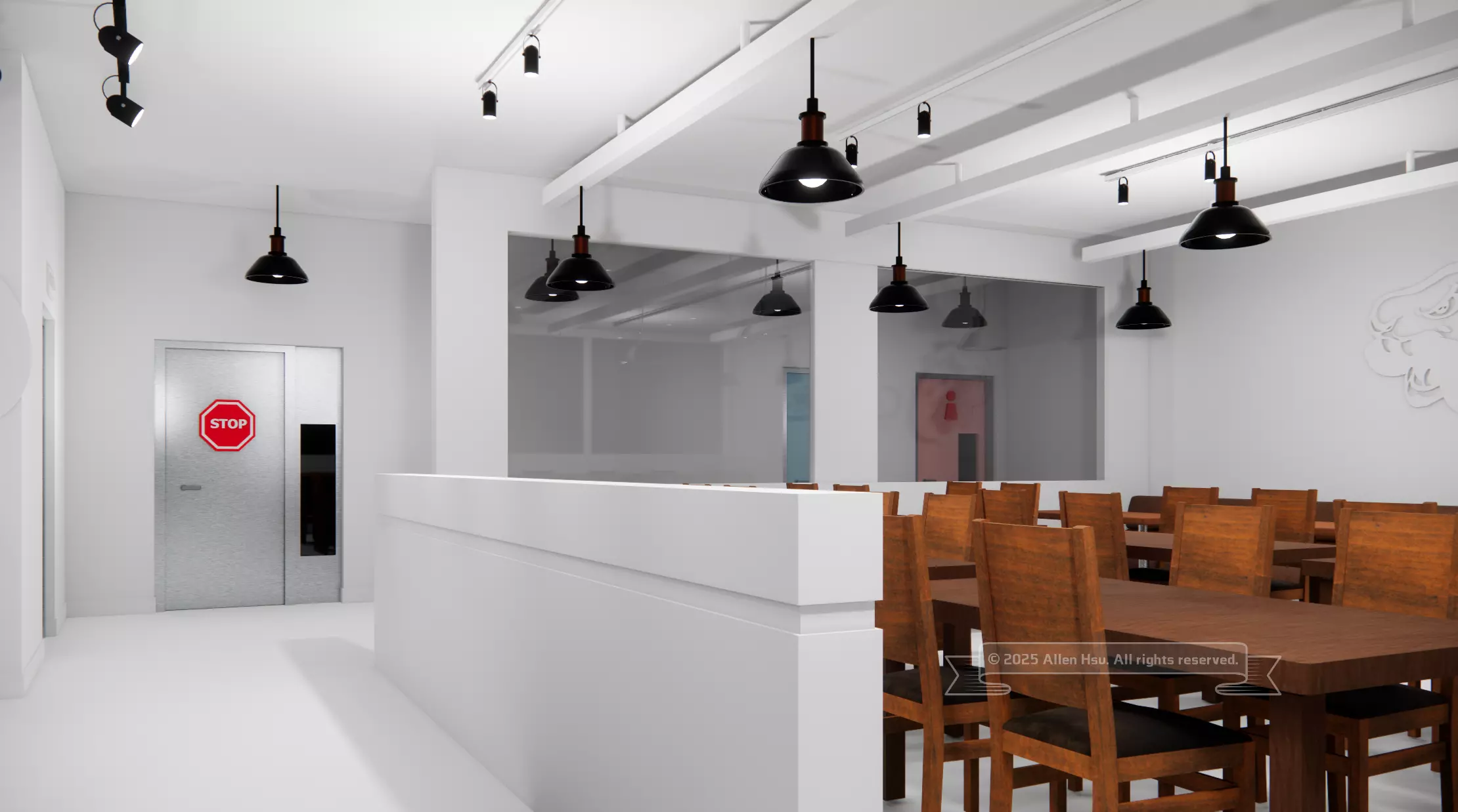 Fast Food Restaurant Space Model 3D model_38