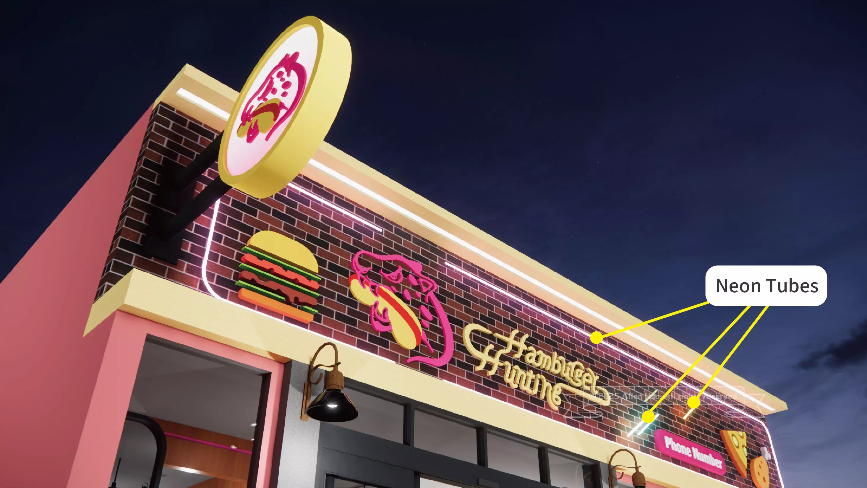 Fast Food Restaurant Space Model 3D model_56
