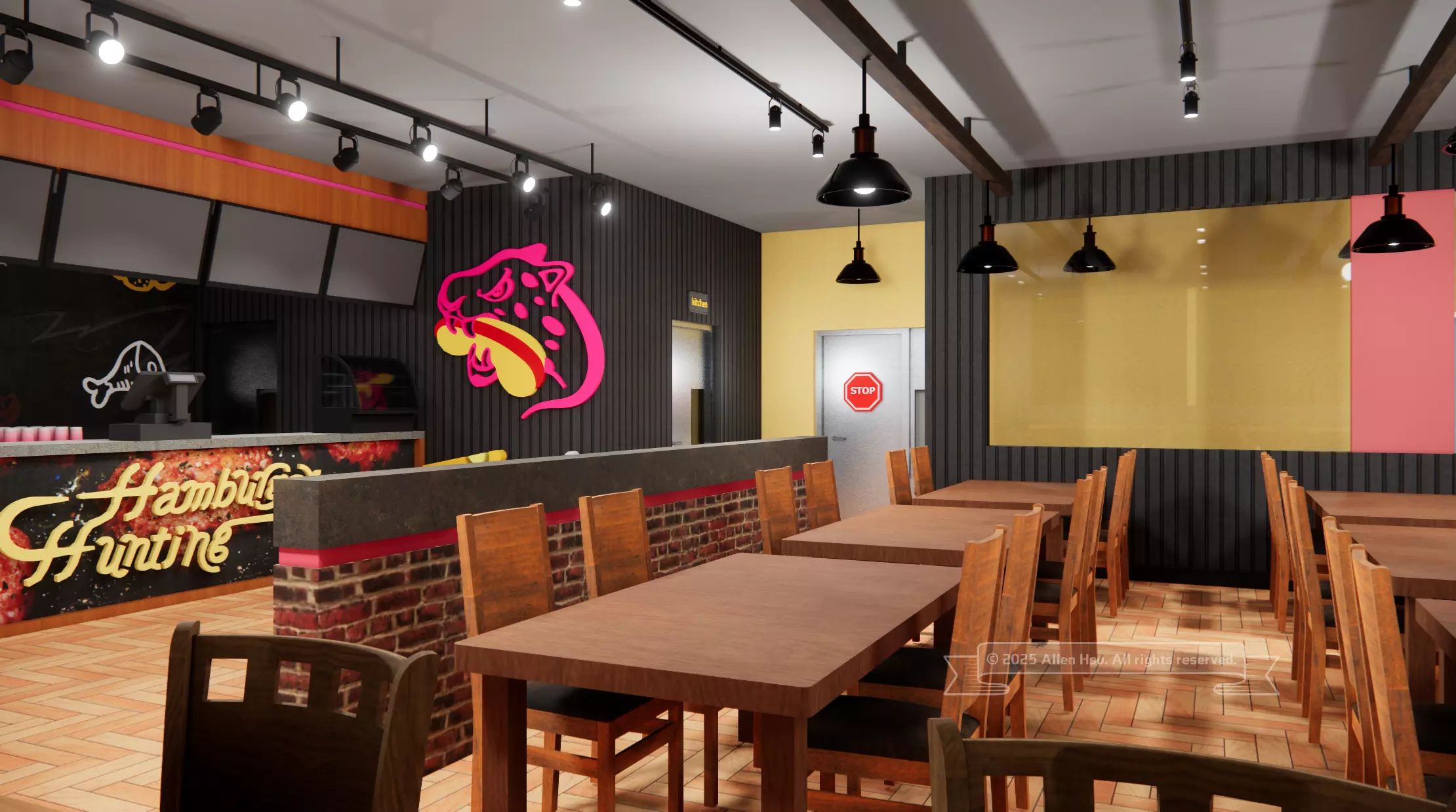 Fast Food Restaurant Space Model 3D model_19