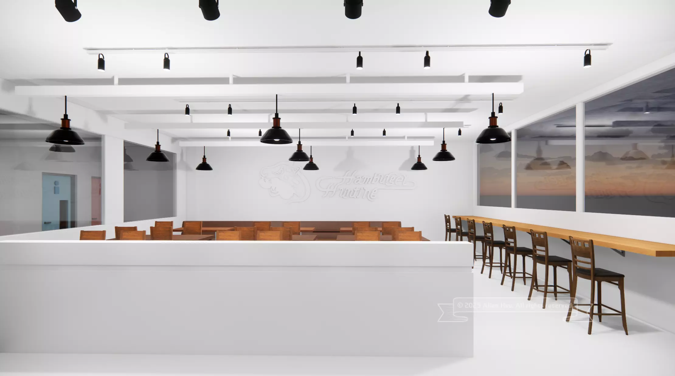 Fast Food Restaurant Space Model 3D model_39