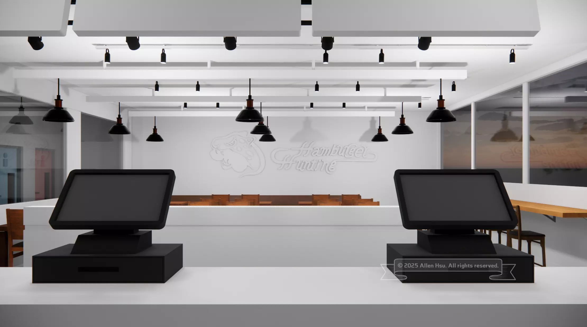 Fast Food Restaurant Space Model 3D model_35