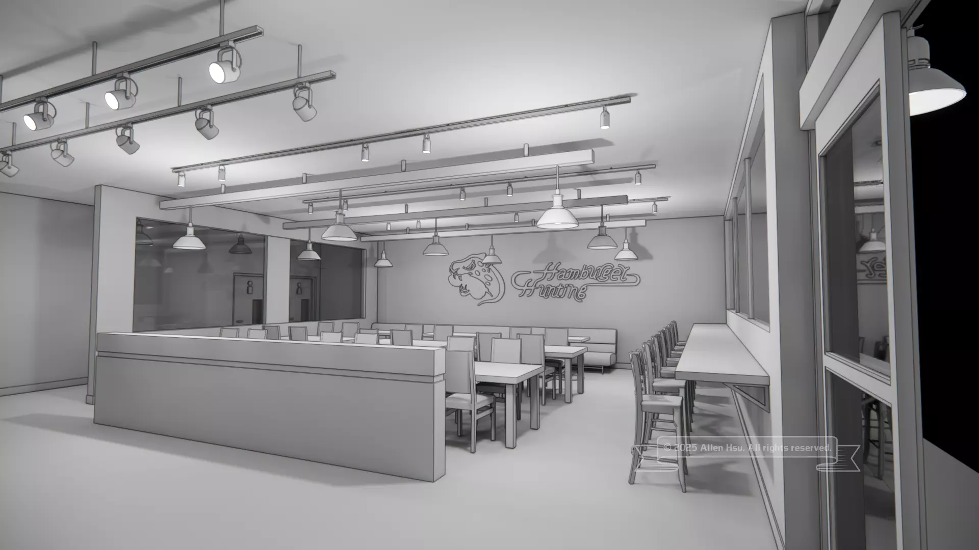 Fast Food Restaurant Space Model 3D model_52