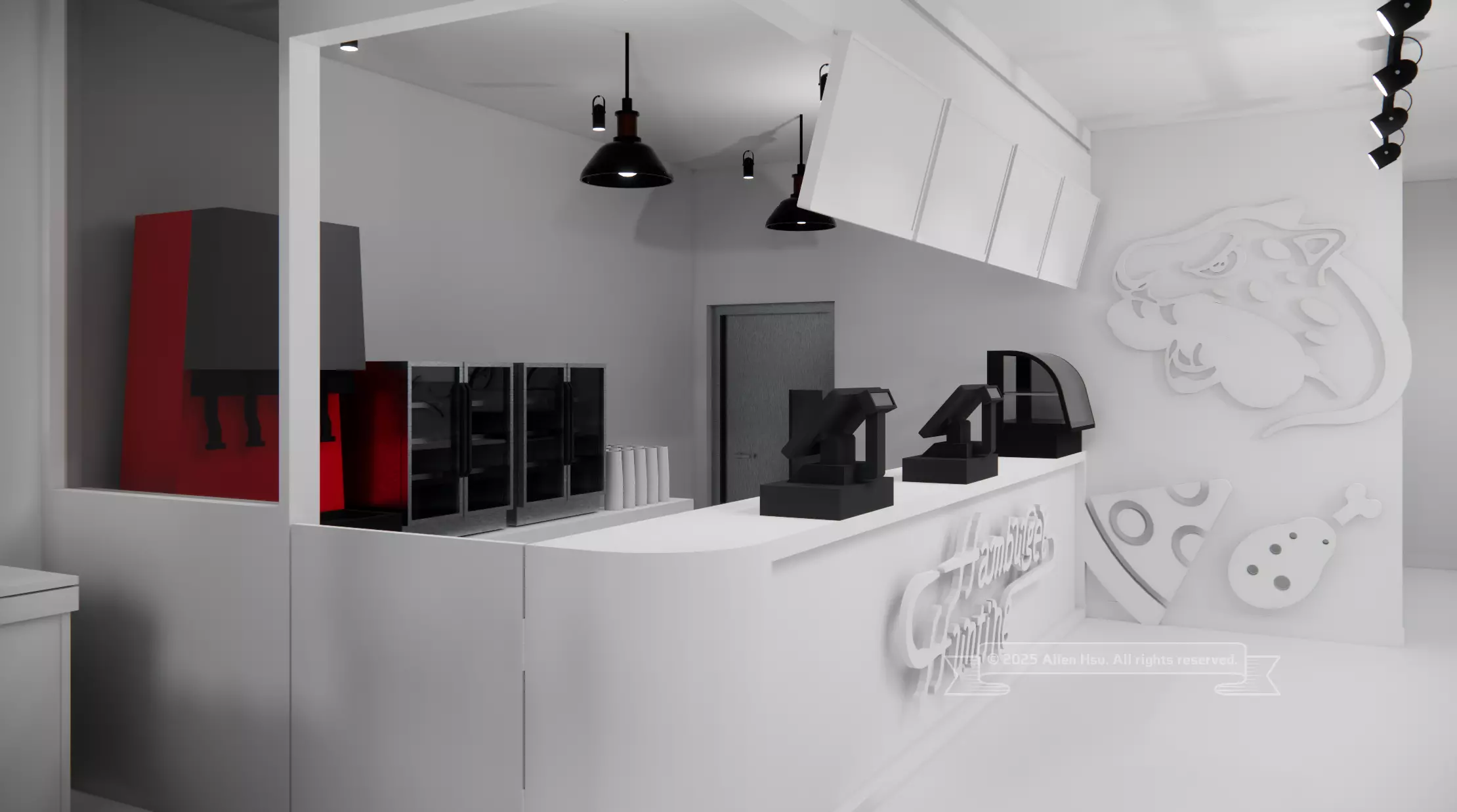 Fast Food Restaurant Space Model 3D model_24