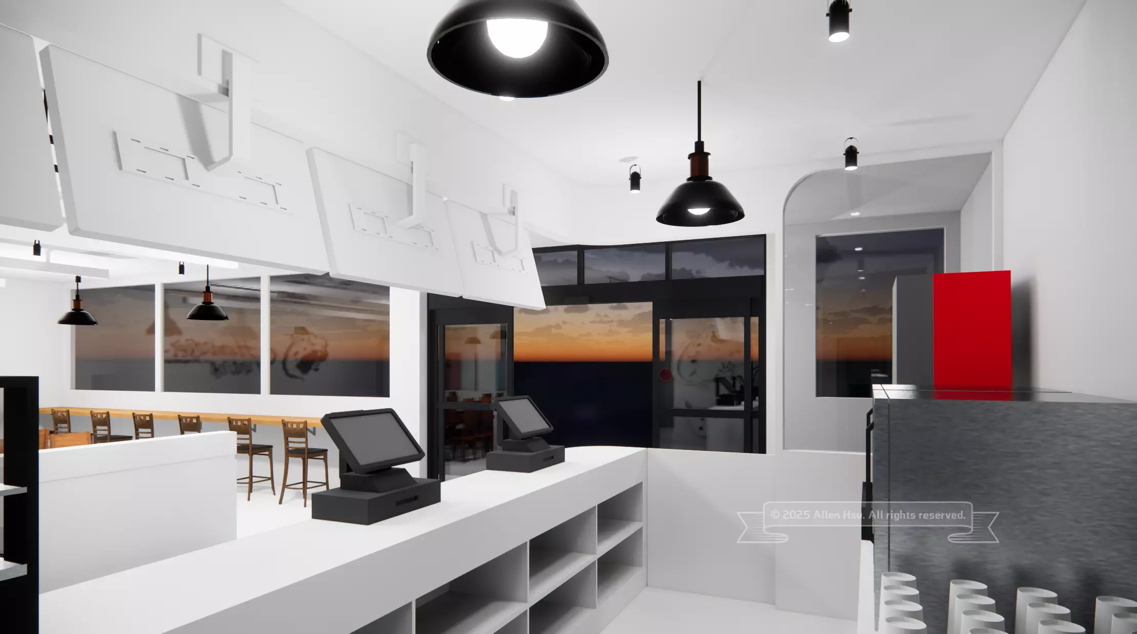 Fast Food Restaurant Space Model 3D model_25