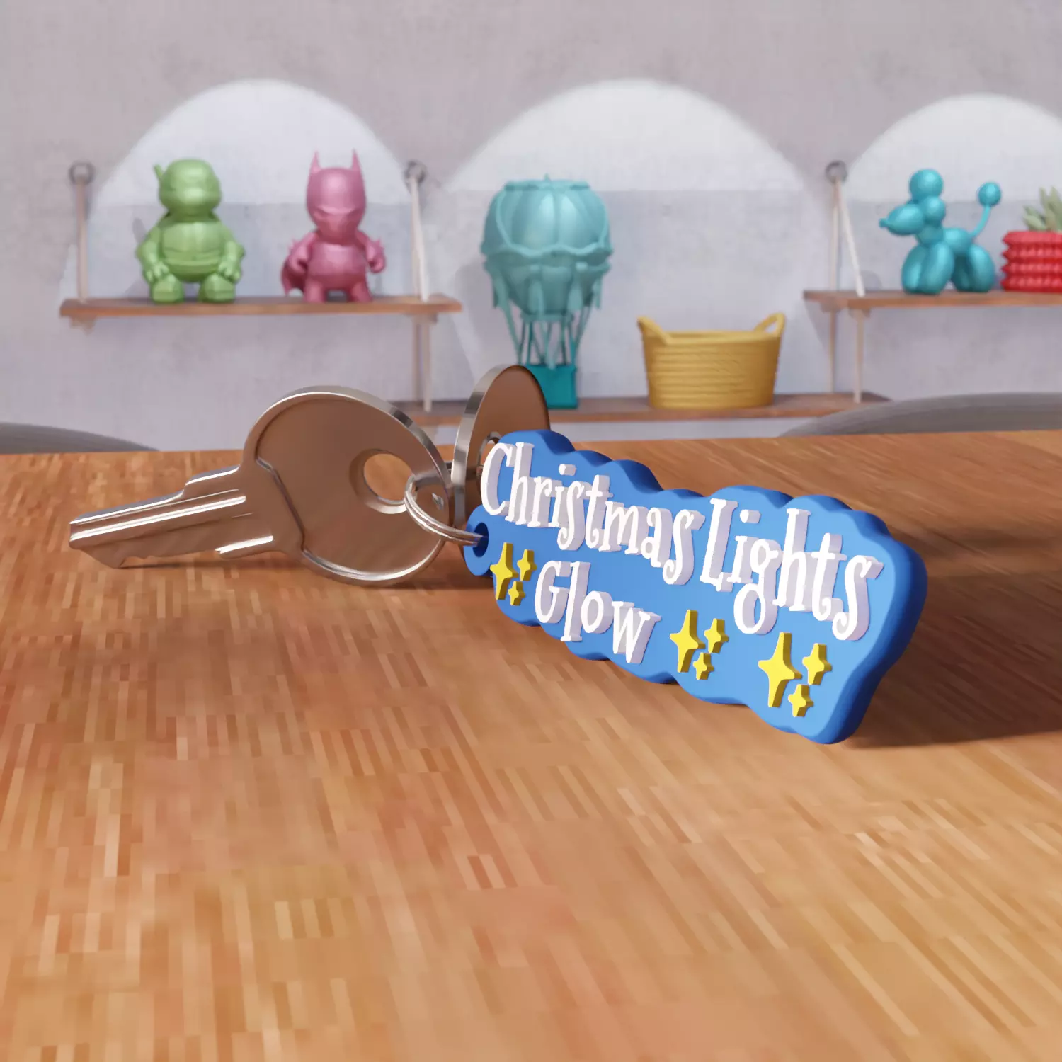 Christmas Lights Glow Star Keychain - 466 3D print model_2