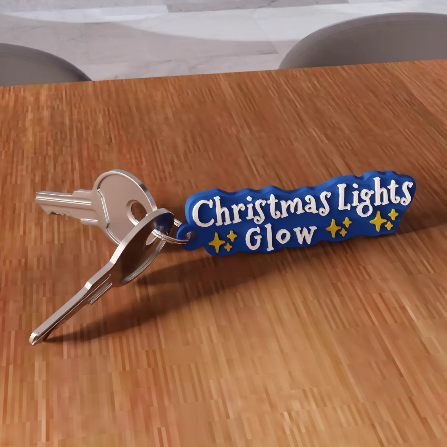 Christmas Lights Glow Star Keychain - 466 3D print model_4